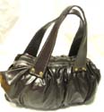 Puffy black PVC lady fashion handle carpet handbag 
