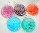 Summer flower round clear pendant in assorted color design
