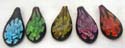 Tear-drop shape brown background color flower glass pendant