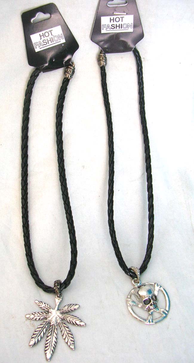 Jewelry for him online wholesale men's fashion black cord necklace in assorted design  