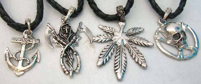 Jewelry for him online wholesale men's fashion black cord necklace in assorted design  