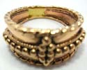 Beaded design fasion solid bronze ring
