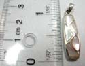Long oval shape mini triangle seashell sterling silver pendant