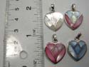 Sterling silver heart shape seashell pendant