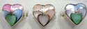 New age styled fashion assorted seashell heart shape sterling silver ring