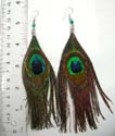 925.Sterling silver fish hook earring made with genius peacock fur design
