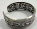 Sterling silver double heart shape toe ring