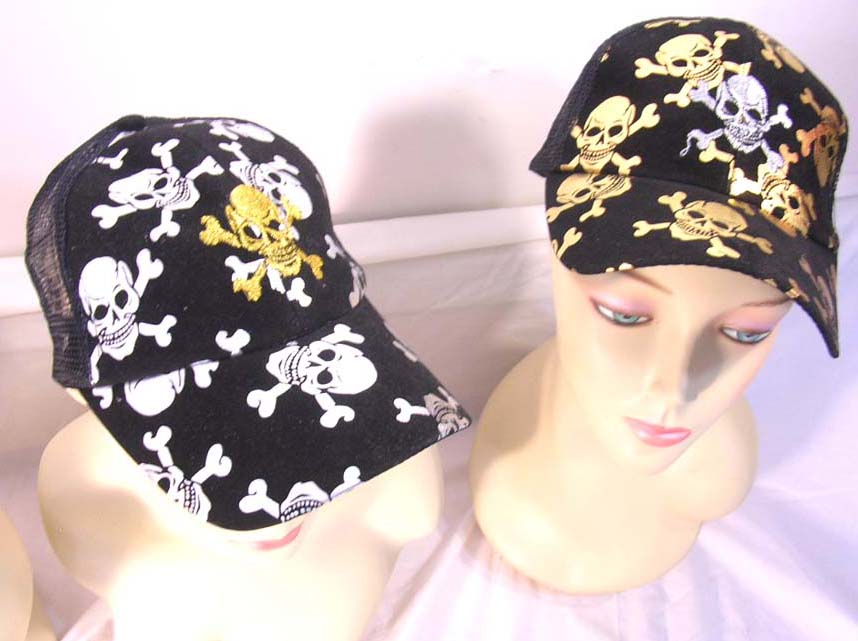 Fossil skull black color cap 