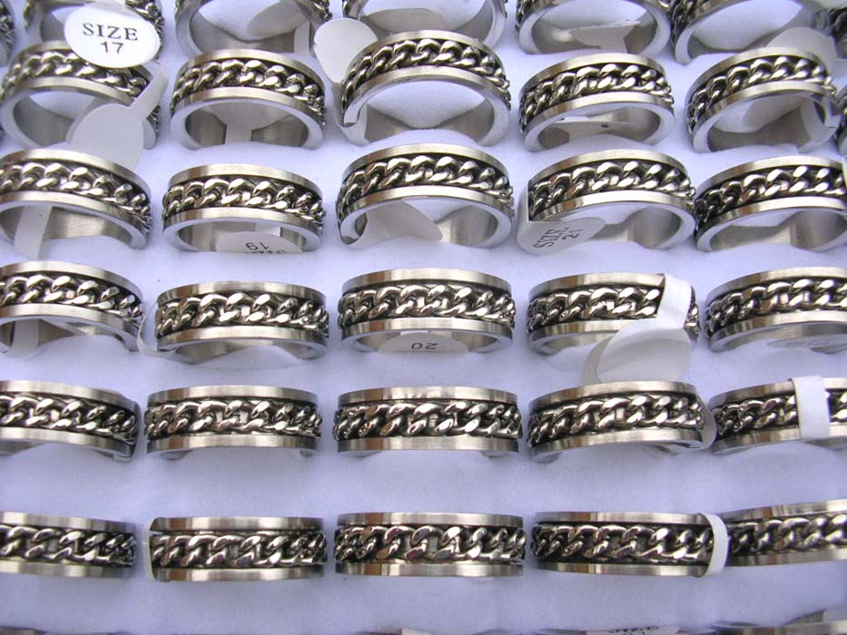 Woven stainless fashion spinning ring 