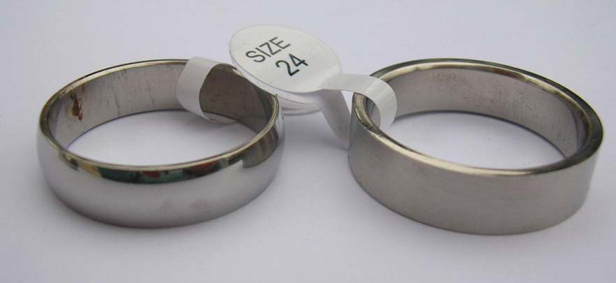 Shiny silver stainless solid ring 