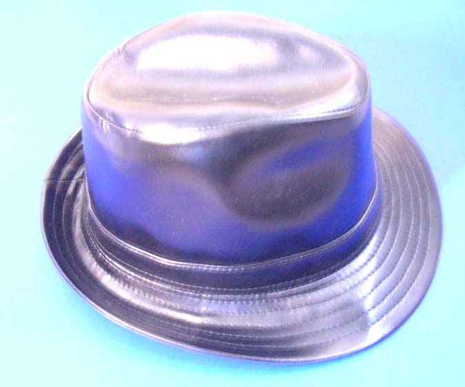 Shiny imitation leather hat 