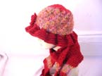 Knitting crochet rose scarf and hat set