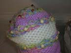Beaded in fashion scarf and hat set with shiny fring design