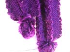 Fashion ladies scarf with link in the middle and ball design at the end