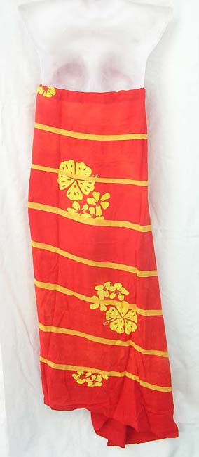 Wholesale Batik Rayon summer dress with horizontal stripes and tie up around neck online