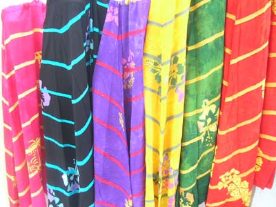 Wholesale Batik Rayon summer dress with horizontal stripes and tie up around neck online