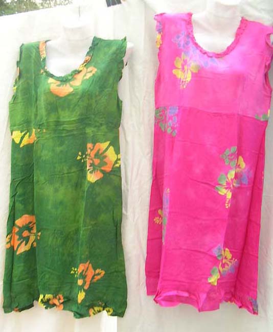 Import dealer supplies Casual wear balinese mid length dress with tropical flower design