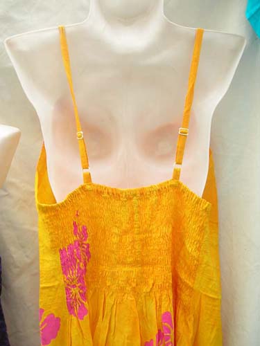 Shop online for wholesale Tank top styled, spaghetti strap mid legth dress with summer print