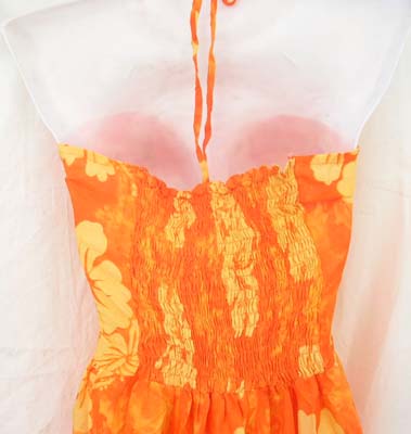 Resort wear import wholesale shopping, hibiscus floral theme on bali rayon dress