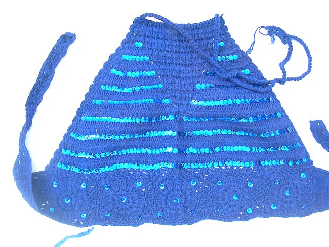 Fantasy clothing bali exchange, Exotic balinese spring fashion, crochet tropical top in light blue