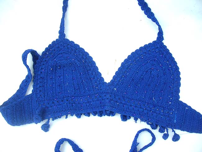 Fantasy clothing bali exchange, Exotic balinese spring fashion, crochet tropical top in light blue