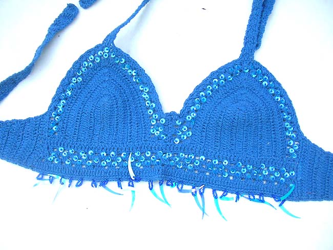 Fantasy clothing bali exchange, Exotic balinese spring fashion, crochet tropical top in light blue