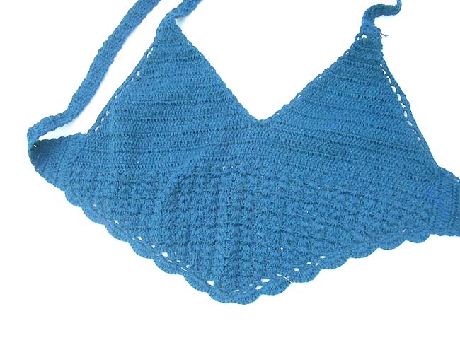 Fantasy clothing bali exchange, Exotic balinese spring fashion, crochet tropical top in light blue