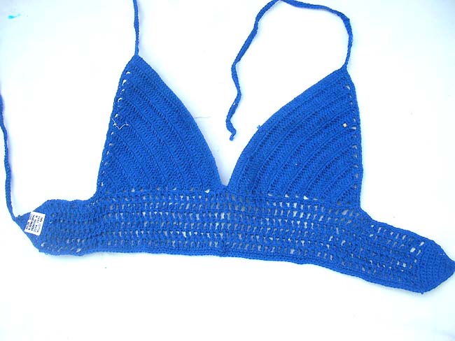 Fantasy clothing bali exchange, Exotic balinese spring fashion, crochet tropical top in light blue