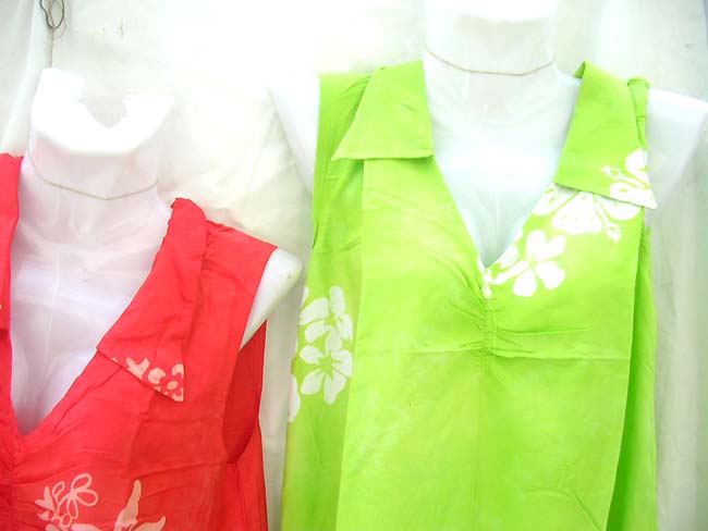 Casual wear short dress with bali flower motif, Bali product clothing catalog