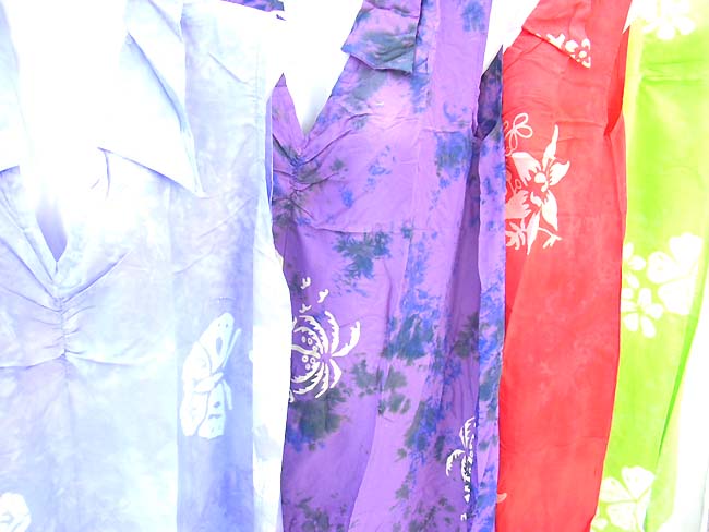 Casual wear short dress with bali flower motif, Bali product clothing catalog