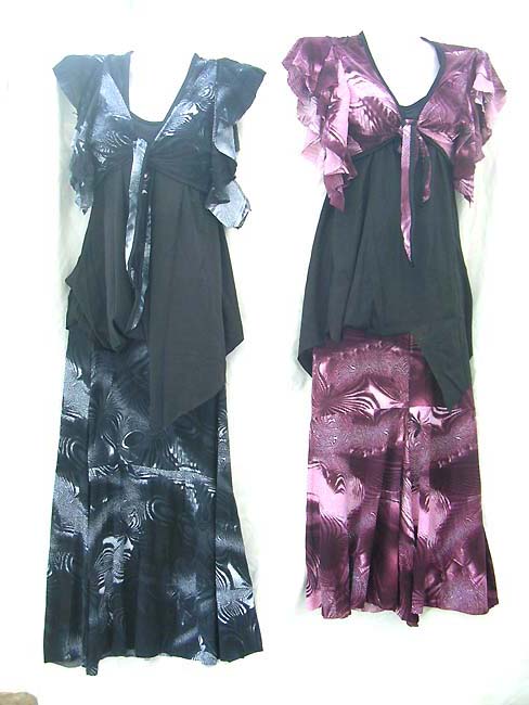 Internation clothing wholesaler, Ladies beautiful three piece dress set in tie dye pattern