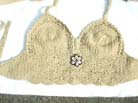 Ladies fashion tan colored thread art crochet top