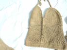 Ladies fashion tan colored thread art crochet top