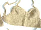 Ladies fashion tan colored thread art crochet top