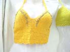 Bali summer halter tops in orange and yellow needle work crochet