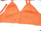 Bali summer halter tops in orange and yellow needle work crochet