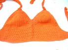 Bali summer halter tops in orange and yellow needle work crochet