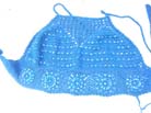 Exotic balinese spring fashion, crochet tropical top in light blue
