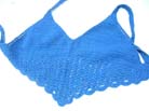 Exotic balinese spring fashion, crochet tropical top in light blue