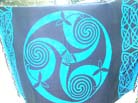 Unique celtic art wear pareo dress in blue and black 
