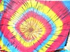 Crafted sarong cover up with Spiral image in colorful tie dye