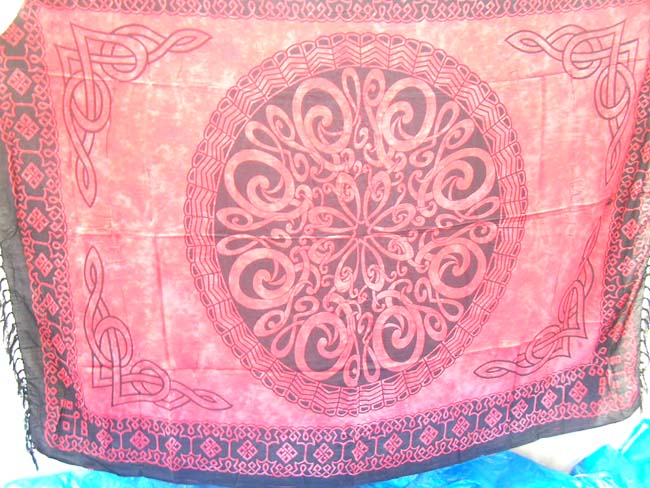 Clothing outlet supplies wholesale Celtic flower motif pareo wrap dress