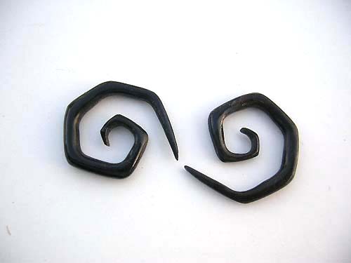 Tribal theme horn earrings from organic wood supply retail shop
