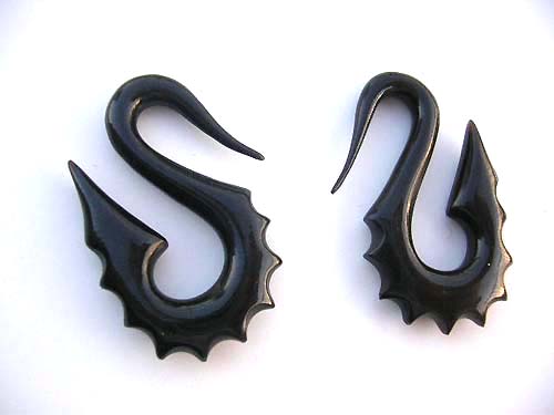 Tribal theme horn earrings from organic wood supply retail shop