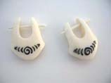 Organic bone jewelry earring in unique tribal design