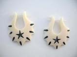 Organic bone jewelry earring in unique tribal design