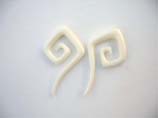 Trendy earlet earrings, quality made from bone