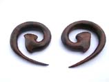 Spiral Talon Stretcher Ear Plugs Ring in organic wood 