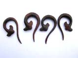 Wooden Horn spiral organic ear stretcher