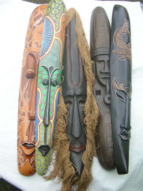 Balinese carved wooden tribal mask, Crafted wholesale art gifts